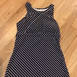 Athleta tankini top navy striped XS